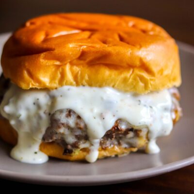 Garlic Overload Burgers with Creamy Garlic Burger Sauce