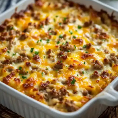 Sausage Hash Brown Breakfast Casserole